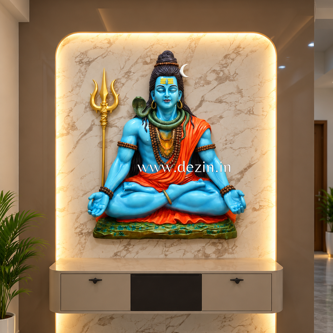 Lord Shiva Dhyana Mudra Wall Mural 4x3.5 ft | A Symbol of Cosmic Power