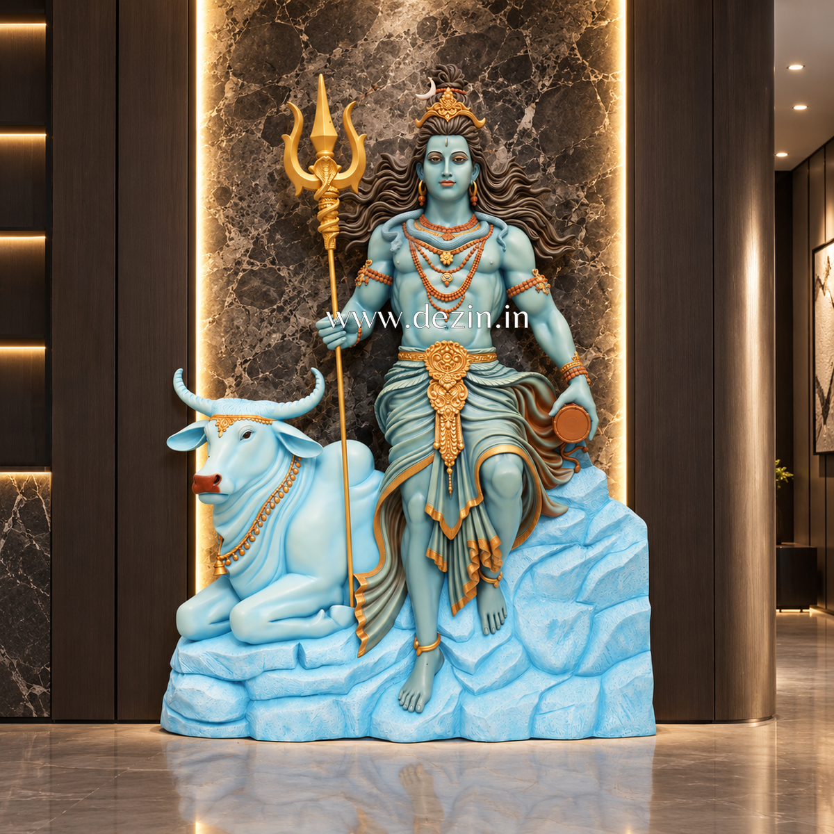 Mahadev with Nandi Wall Mural 8x6.5 ft | Temple & Large Place Decor