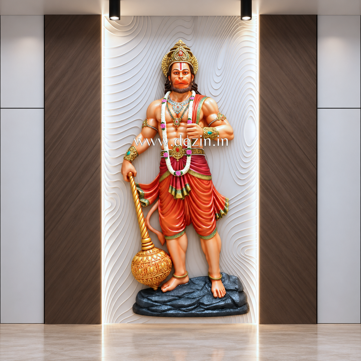 Sankat Mochan Hanuman Wall Mural | Premium 7ft Life-Size Spiritual Decor🚩