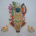 Shrinathji & Kamdhenu Cow 3D Wall Mural | Hand Finished Pichwai Art