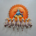 Lord Surya Narayana Wall Mural – 2x2ft | Divine Sun God with Seven Horses