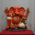 3ft Ganesha Relief Mural | Spiritual Decor of Rakta-Ganapathi