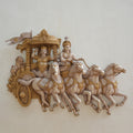 Shri Krishna & Arjuna Chariot 3D Mural 6ft | Epic Kurukshetra Decor
