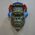 Gorilla Face with Headphones Wall Art 1.5ft | Funky Modern Decor for Home & Studio