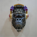 Gorilla Face with Headphones Wall Art 1.5ft | Funky Modern Decor for Home & Studio