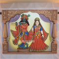 Shri Radha Krishna Wall Mural 5x4ft | Divine Couple Sculpture for Home & Temple
