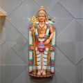 Lord Murugan Wall Mural 5x2ft | Kartikeya Sculpture for Temple & Home Décor