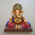 Lord Ganesha Wall Mural 2.5x2.5ft | Ganpati Sculpture for Pooja Room & Home Entrance