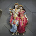 Shri Radha Krishna Wall Mural 5.5x3ft | Elegant Spiritual Décor for Home & Temple