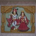 Shri Radha Krishna Wall Mural 5x4ft | Divine Couple Sculpture for Home & Temple