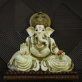 Lord Ganesha Wall Mural 2.5x2.5ft | Ganpati Sculpture for Pooja Room & Home Entrance