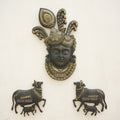 Shrinathji Mukharvind with Cows Wall Sculpture