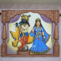 Shri Radha Krishna Wall Mural 5x4ft | Divine Couple Sculpture for Home & Temple