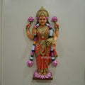 Mata Lakshmi Wall Mural – Standing on Lotus with Akshaya Kalash | 3x1.5ft | Dezin India