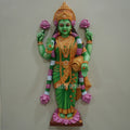 Mata Lakshmi Wall Mural – Standing on Lotus with Akshaya Kalash | 3x1.5ft | Dezin India