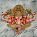 Trimukha Ganesha Wall Mural – 3.5x3 ft Divine Art