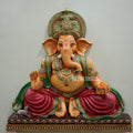 Lord Ganesha Wall Mural 2.5x2.5ft | Ganpati Sculpture for Pooja Room & Home Entrance