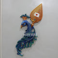 Lord Murugan’s Divine Vel & Mayurah Wall Mural | 3x1.5 ft Lord Kartikeya Symbol Decorative Mural