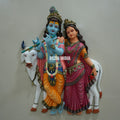 Shri Krishna & Radha Rani with Cow Wall Mural – 2.5x2ft | Divine Love Art | Dezin India