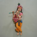 Shri Krishna Flute Wall Mural – 2.5x1ft | Krishna in Standing Tribhanga Posture | Dezin India