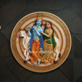 DA-65 Radha Krishna with Cow Wall Hanging Sculpture - 4ft Round