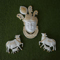 Shrinathji Mukharvind with Cows Wall Sculpture
