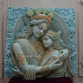 Shri Radha Krishna Divine Embrace 3D Mural - 4x4ft | Eternal Love With Beauty