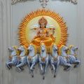 Lord Surya Narayana Wall Mural – 4x4ft | Divine Sun God with Seven Horses | Dezin India