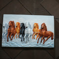 Seven Horses Wall Mural – 4x2.5ft | Symbol of Success & Positivity | Dezin India