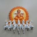 Lord Surya Narayana Wall Mural – 2x2ft | Divine Sun God with Seven Horses