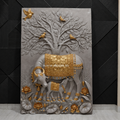 Kamadhenu Cow & Calf with Kalpavriksha Mural - 6x4ft | Gau Mata Arts