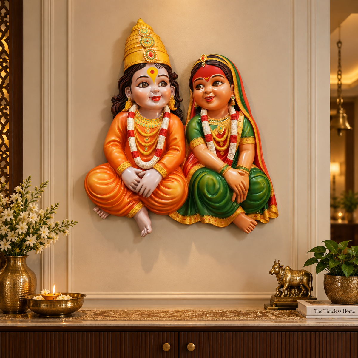 Cute Little Vitthal Rukmini Wall Mural - 3×3 ft | The Little Lords of Love