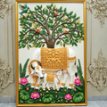 Kamadhenu Cow & Calf with Kalpavriksha Wall Mural – 6.5x4.5ft